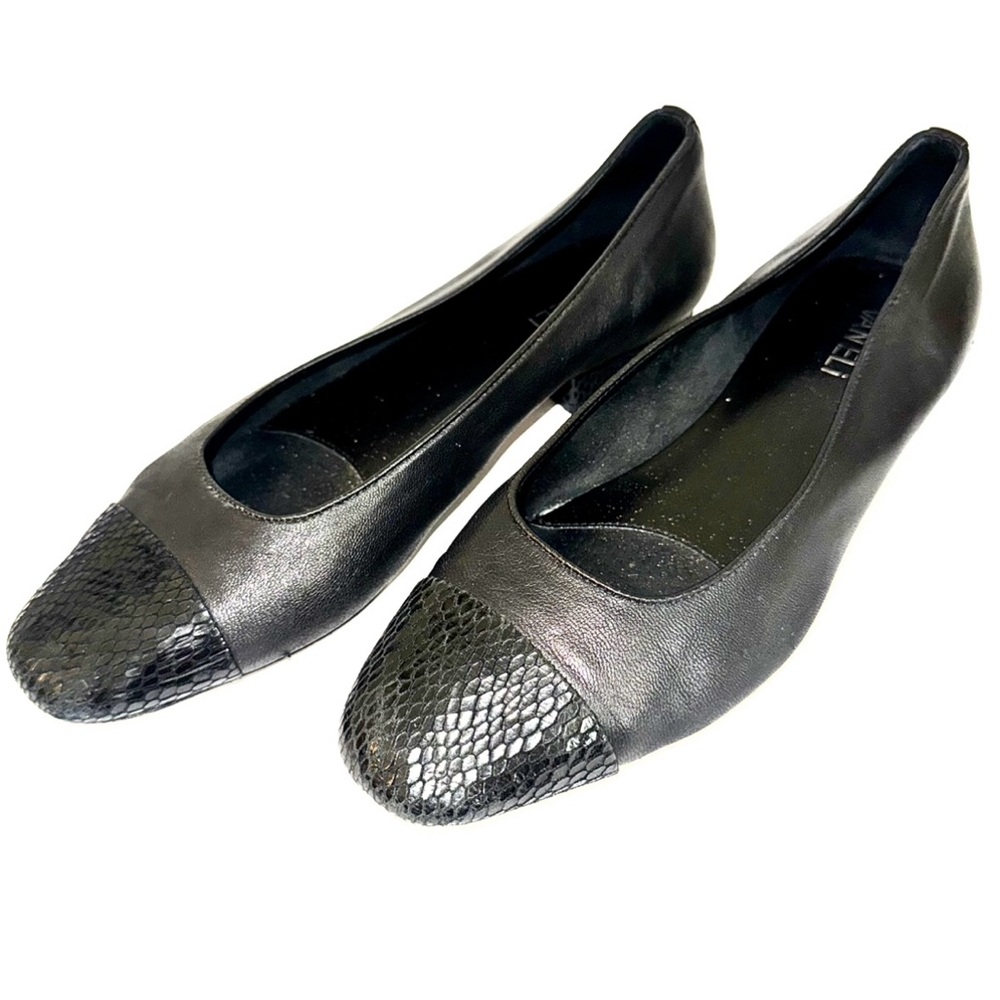 Van Eli Black & Reptile Trim Leather Flats, Sz 8.5M - Picture 3 of 12